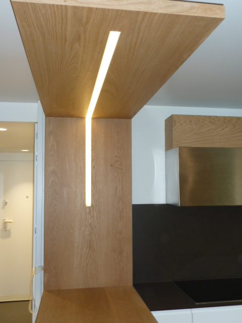 cocina de madera de roble.