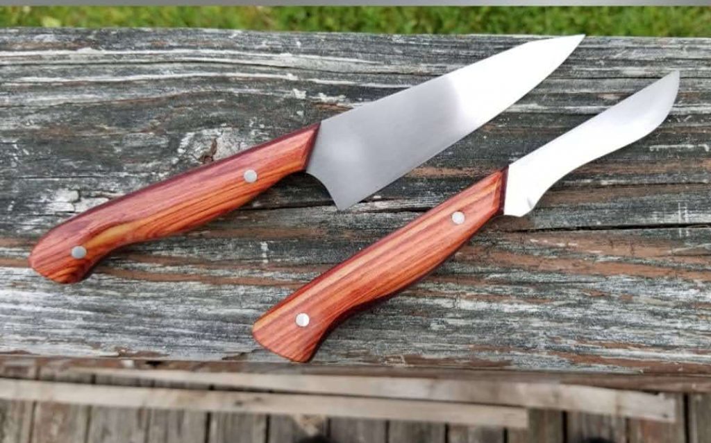 mango de cuchillos con madera de palo rosa
