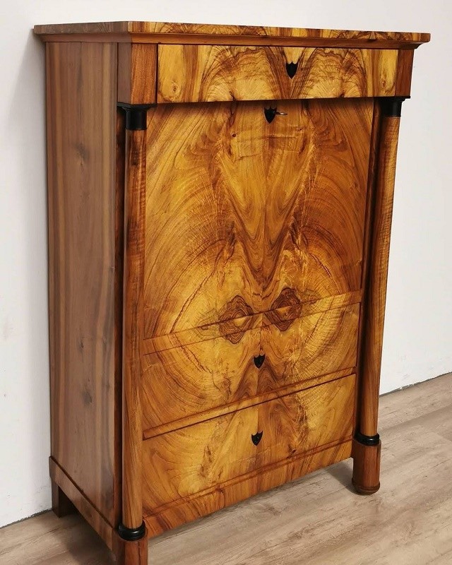 Restauracion Secreter Abattant Biedermeier
